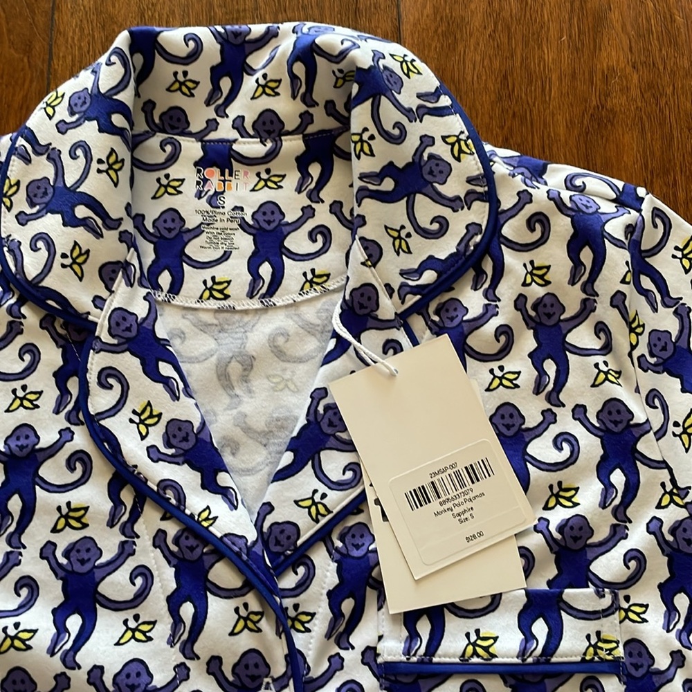 NWT Roller Rabbit Polo PJ set in Sapphire Monkey - Picture 2 of 6